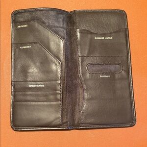 Leather Travel Wallet Organizer in Dark Brown